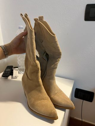 Stivali texani donna scamosciati