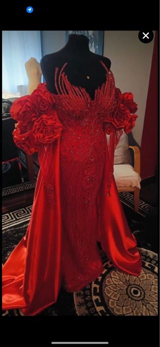 Vestido de fiesta gitana rojo
