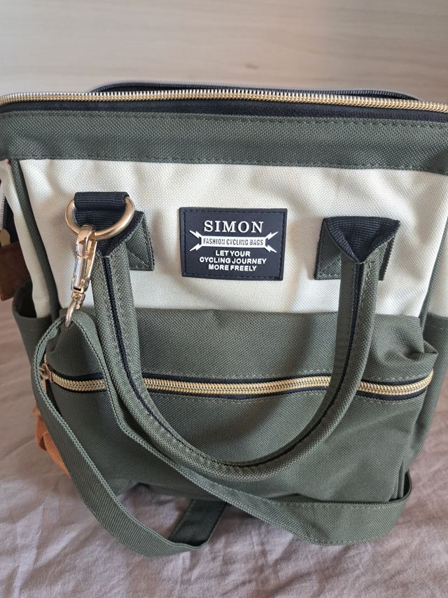 Bolso SIMON beige y verde