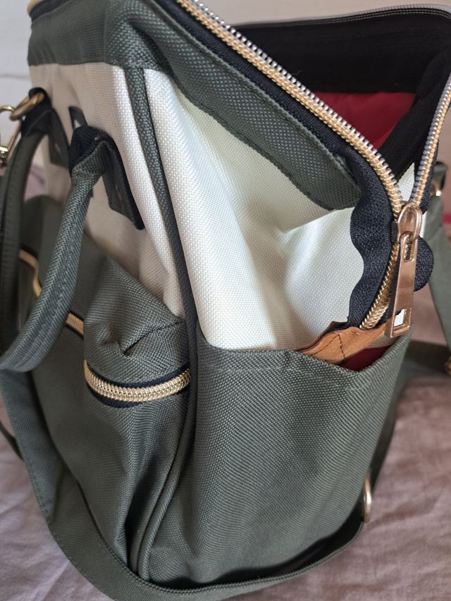 Bolso SIMON beige y verde