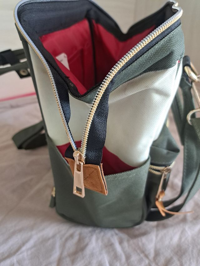 Bolso SIMON beige y verde