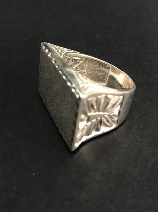 Anillo sello plata liso rectangular