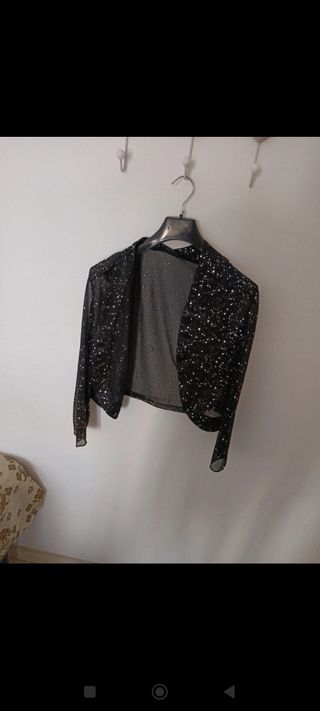 Coprispalle nero con punti luce argento