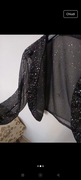 Coprispalle nero con punti luce argento