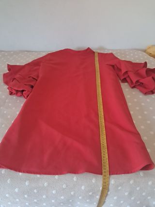 Vestido Zara Rojo con Mangas Acampanadas 3/4
