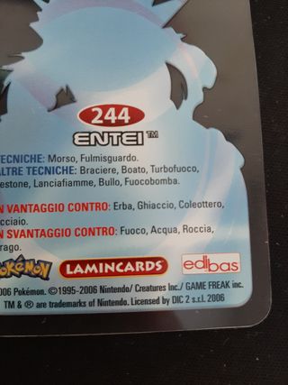 Carta Pokemon Entei Lamincards 
