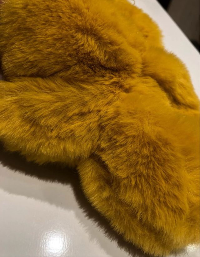 Sciarpa/collo donna pelliccia sintetica gialla