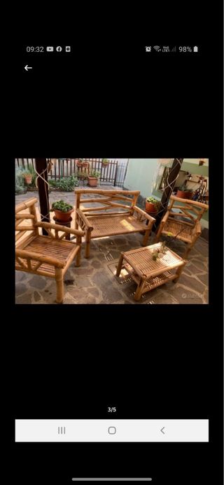 Set Arredo Giardino Bamboo Massiccio