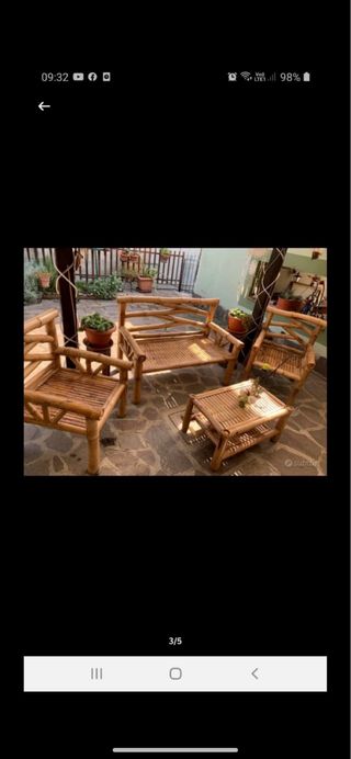 Set Arredo Giardino Bamboo Massiccio