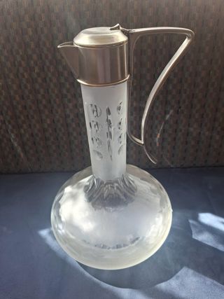 Caraffa brocca vetro e metallo