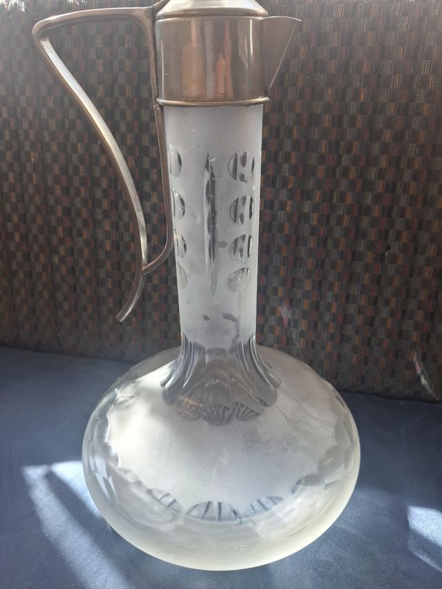 Caraffa brocca vetro e metallo