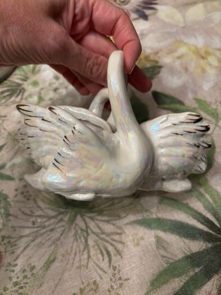 Vasetto portagioie ceramica 3 cigni