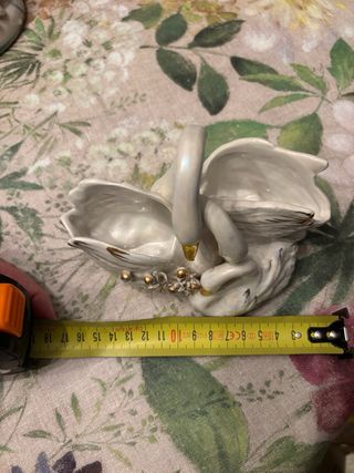 Vasetto portagioie ceramica 3 cigni