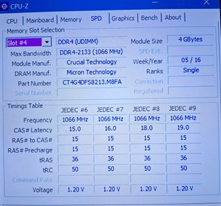 2 x Crucial DDR4 4GB 2133MHz UDIMM