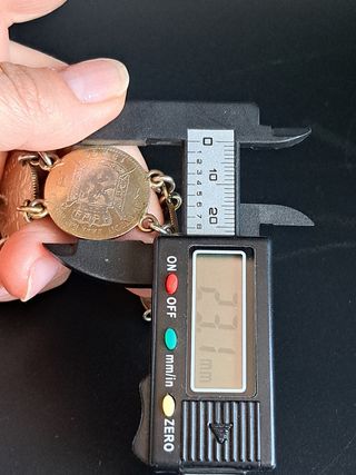 Pulsera Monedas Plata Ley Baño Oro