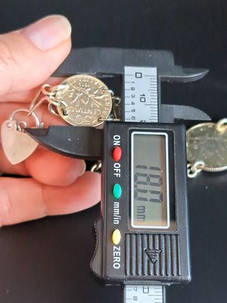 Pulsera Monedas Plata Ley Baño Oro