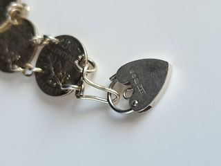 Pulsera Monedas Plata Ley Baño Oro
