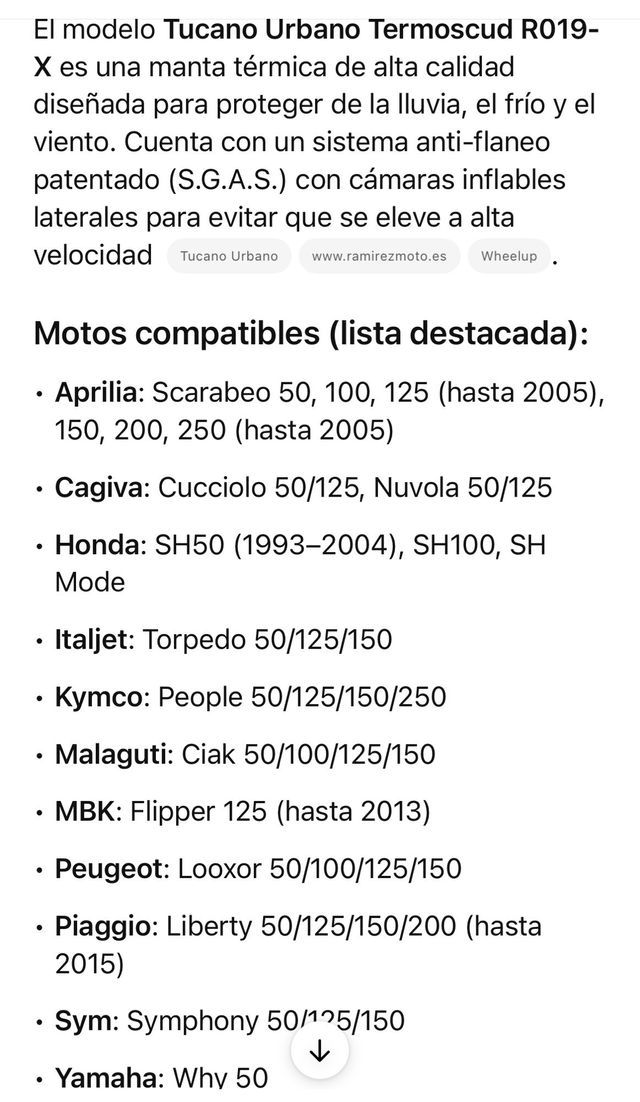 Manta Tucano Urbano Térmica Termoscud R019-X Moto