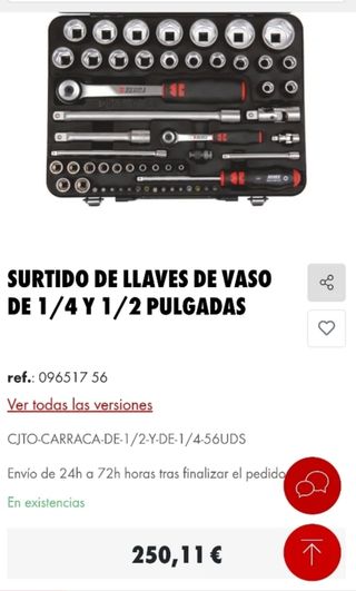 Juego Carraca Wurth 1/2 y 1/4 X56