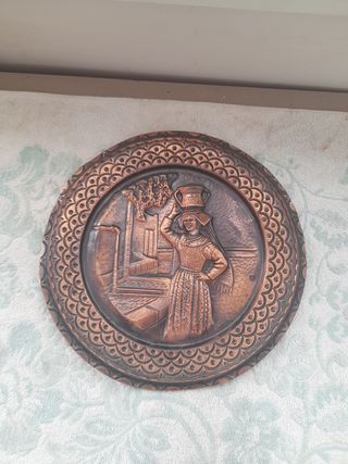 Piatto decorativo in rame   originale anni '70