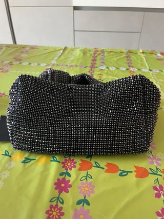 Borsa donna nera con brillantini