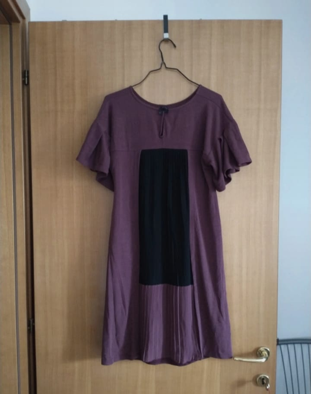 Abito donna viola manica corta