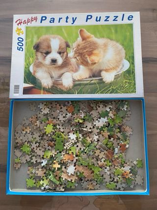 Puzzle 500 piezas perro y gato