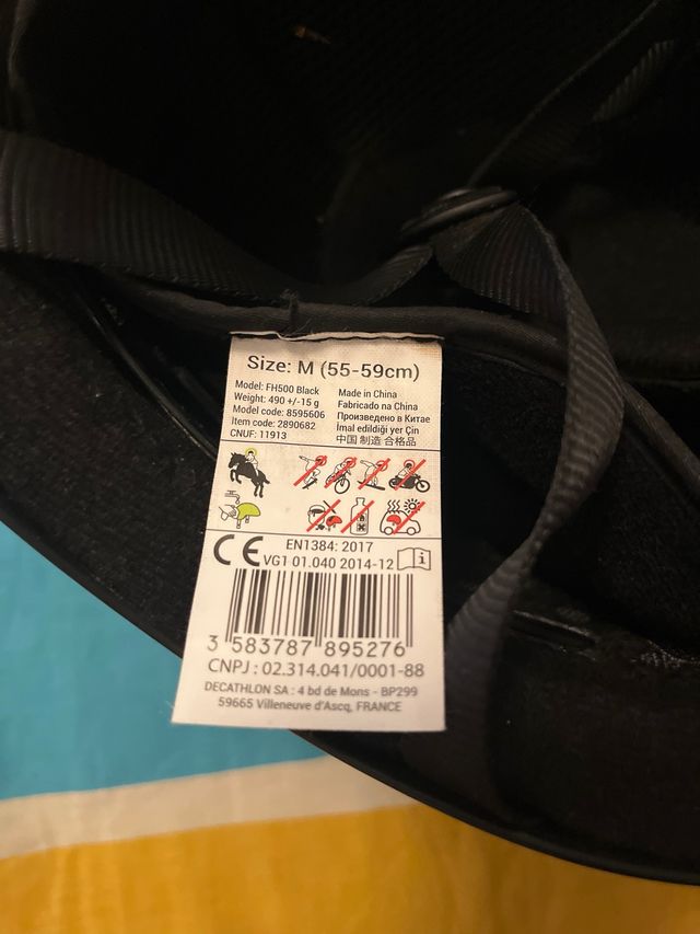 Casco Hípica Negro Fouganza