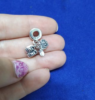 Charm Bebé Biberón Huella Zapatos Pulsera Pandora 