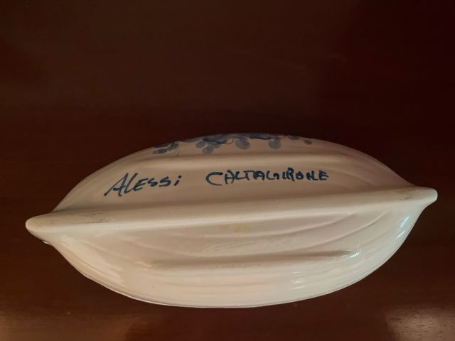 Barchetta ceramica Caltagirone decorata a mano