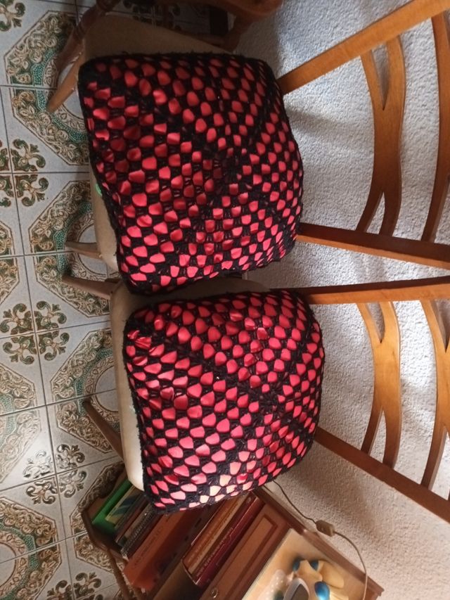 Cojines vintage ganchillo flores