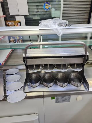 Prensa de Hamburguesas Prof.– 4 Cavidades Inox.