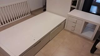 Cama Convertible Blanco Lacado 130x80