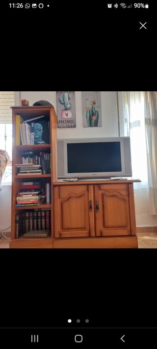 Mueble TV madera y cristal