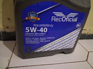 Aceite Motor 5W-40 RecOficial Fullsyntex C3 5L