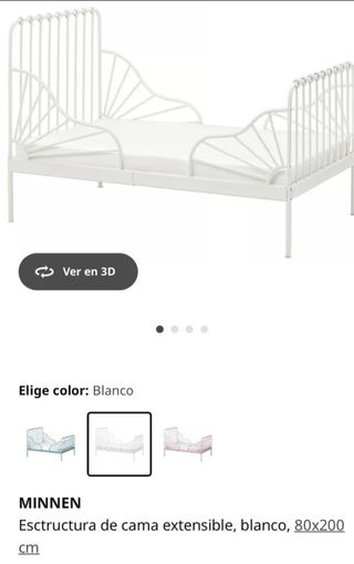 Cama extensible niños Ikea 80x200 + colchón