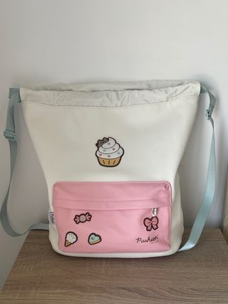 Mochila Saco Pusheen Blanca y Rosa
