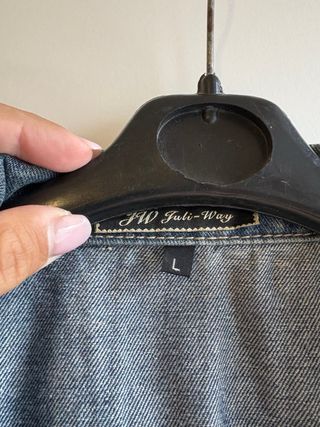 Gilet jeans smanicato con patch taglia L