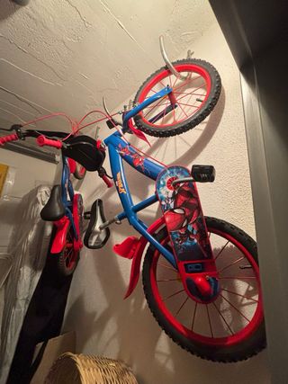Bicicleta Niño Spiderman Azul Roja