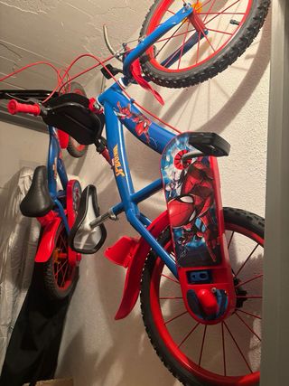Bicicleta Niño Spiderman Azul Roja