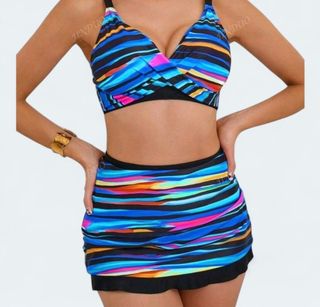 Bikini 3 piezas estampado rayas