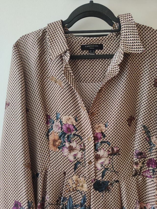 Vestido Cortefiel floral beige