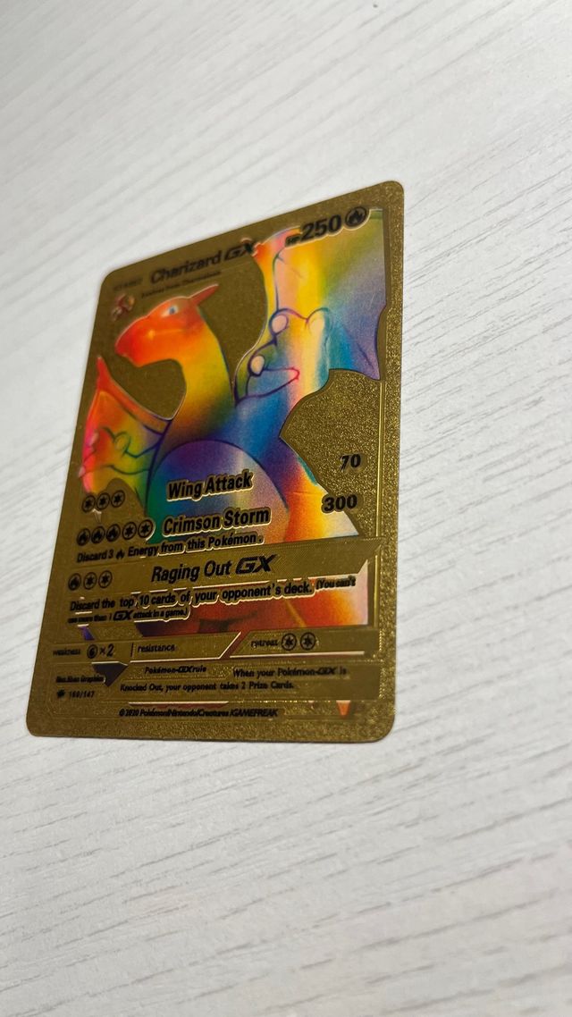 Carta Pokemon Charizard GX Oro Hyper