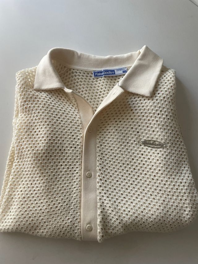 Camisa Crochet Fakegods Beige