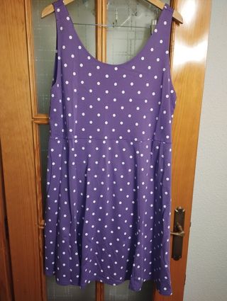 Vestido morado lunares talla XXXL