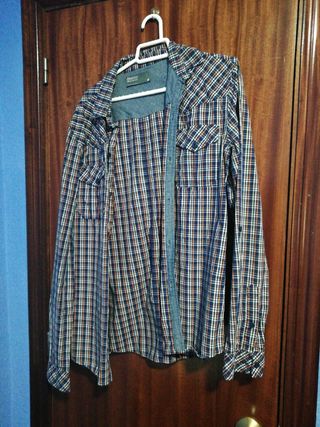 Camisa Blanco Talla M Cuadros