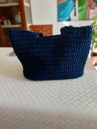 Borsa in cotone blu