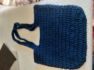 Borsa in cotone blu