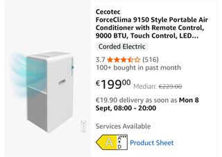 Cecotec Aire Acondicionado Móvil Blanco type 9150