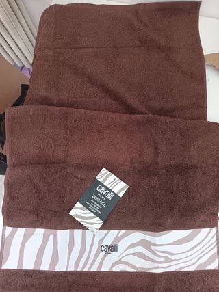 Asciugamani Cavalli Zebrage Marrone Cotone